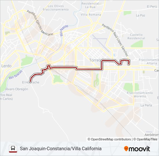 SAN JOAQUÍN Bus Line Map