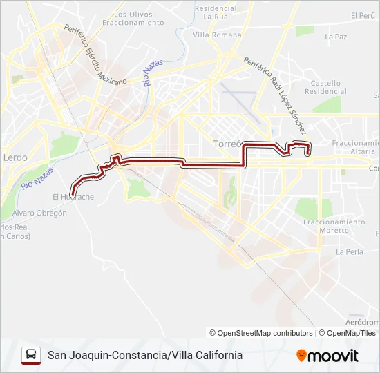 SAN JOAQUÍN Bus Line Map