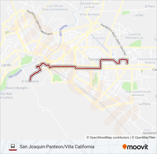 SAN JOAQUÍN Bus Line Map