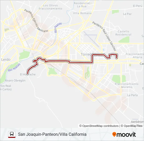 SAN JOAQUÍN Bus Line Map