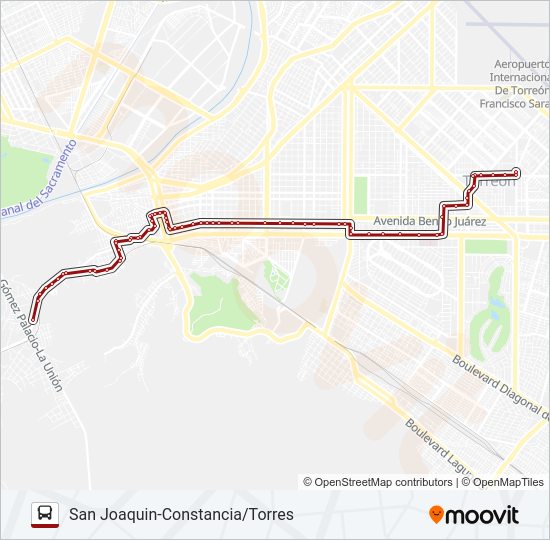 SAN JOAQUÍN Bus Line Map
