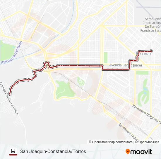 SAN JOAQUÍN Bus Line Map