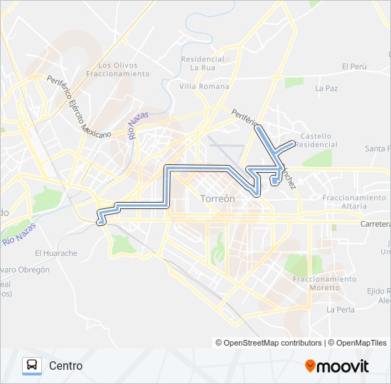 Mapa de LOS LAURELES de autobús