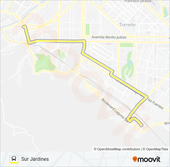 SUR JARDINES Bus Line Map