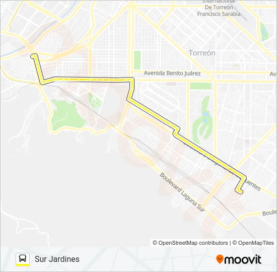 SUR JARDINES Bus Line Map