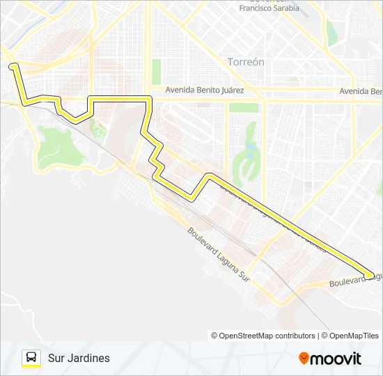 SUR JARDINES Bus Line Map
