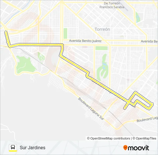 SUR JARDINES Bus Line Map