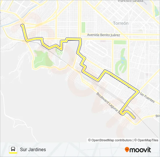 SUR JARDINES Bus Line Map
