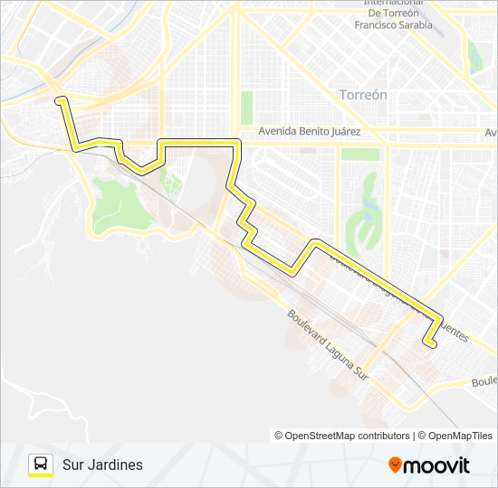 SUR JARDINES Bus Line Map