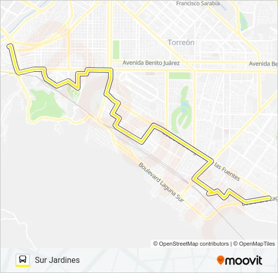 SUR JARDINES Bus Line Map