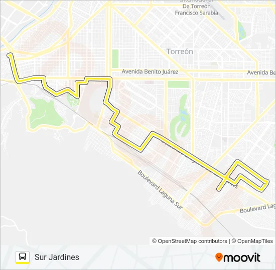 SUR JARDINES Bus Line Map