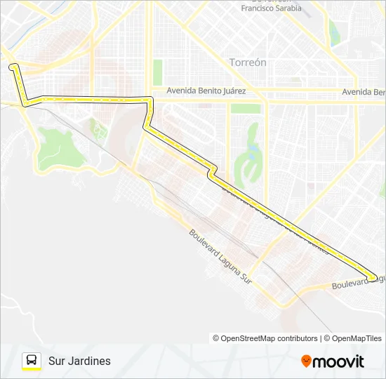 SUR JARDINES Bus Line Map