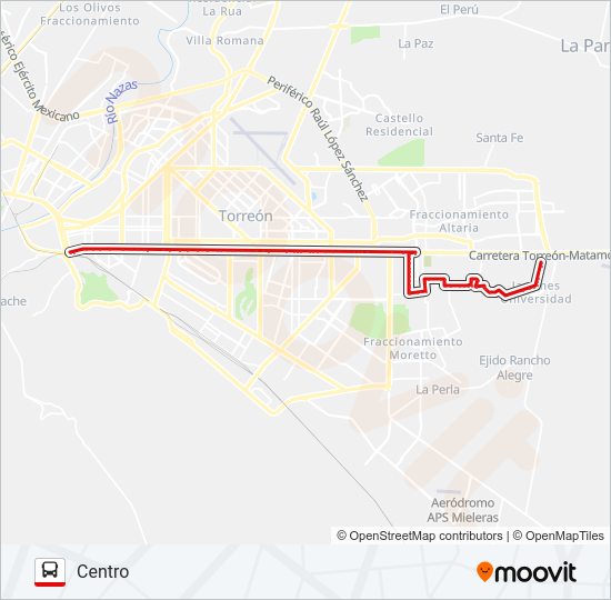 VALLE ORIENTE Bus Line Map