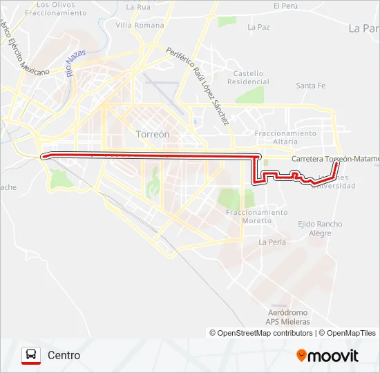 VALLE ORIENTE Bus Line Map