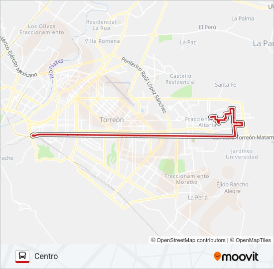 Mapa de LA JOYA - ALIANZA de autobús