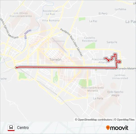 LA JOYA - ALIANZA Bus Line Map