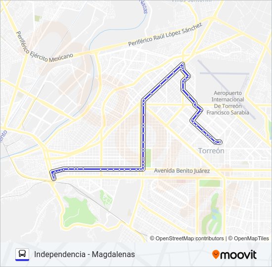 Mapa de INDEPENDENCIA - MAGDALENAS de autobús