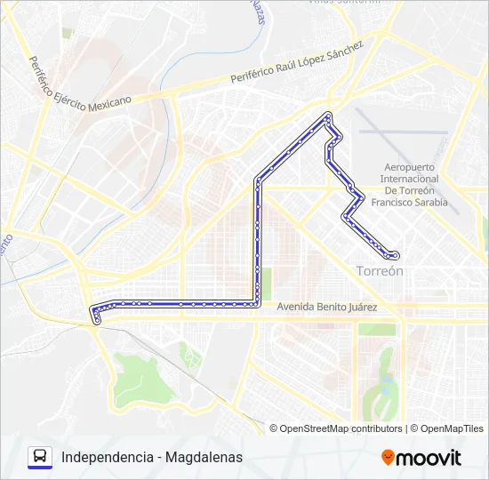 INDEPENDENCIA - MAGDALENAS Bus Line Map