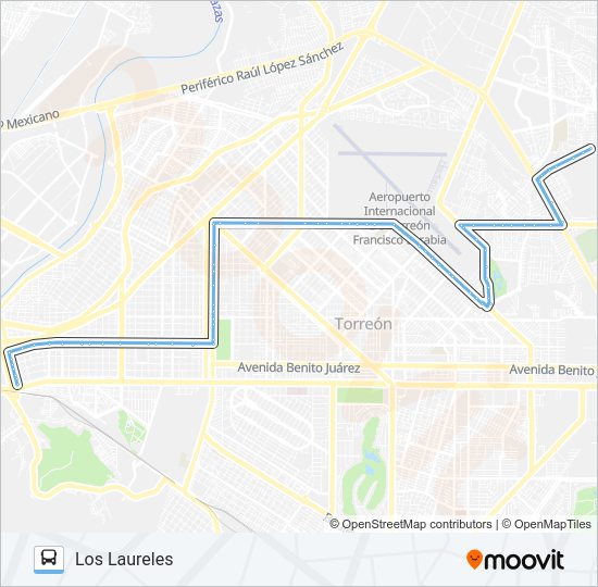 Mapa de SAN AGUSTÍN - LOS LAURELES de autobús