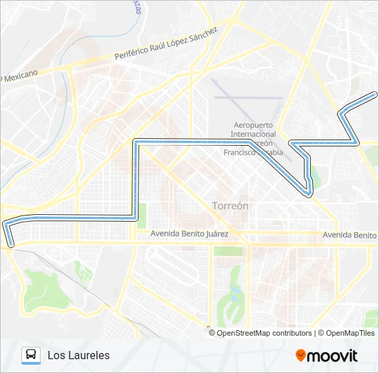 SAN AGUSTÍN - LOS LAURELES Bus Line Map