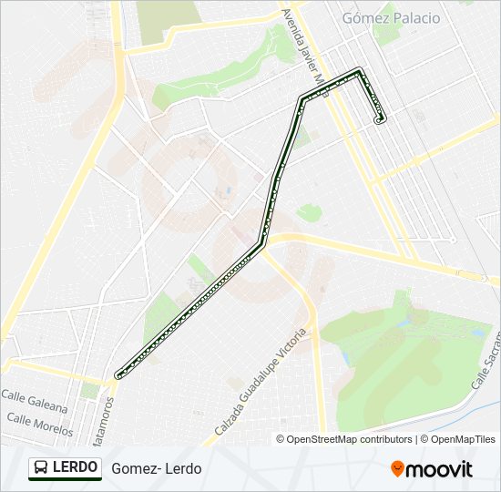 Mapa de LERDO de autobús