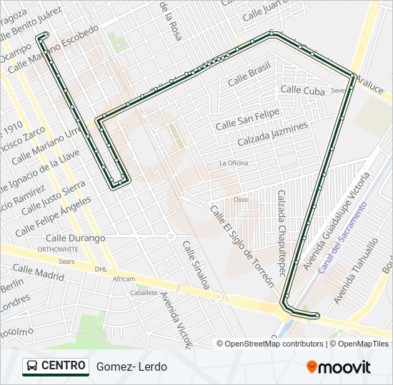 Mapa de CENTRO de autobús