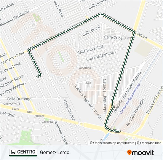 Mapa de CENTRO de autobús
