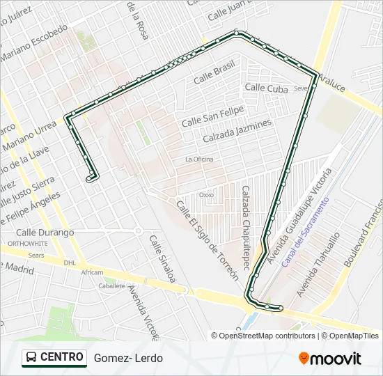 CENTRO Bus Line Map
