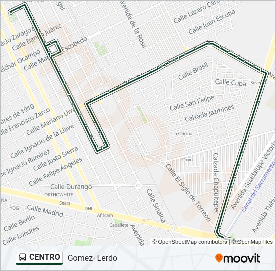 Mapa de CENTRO de autobús