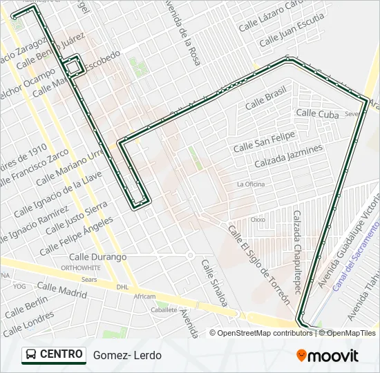 CENTRO Bus Line Map