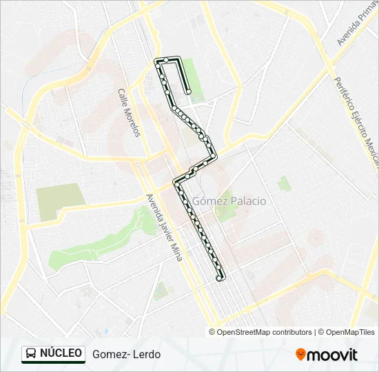 NÚCLEO Bus Line Map