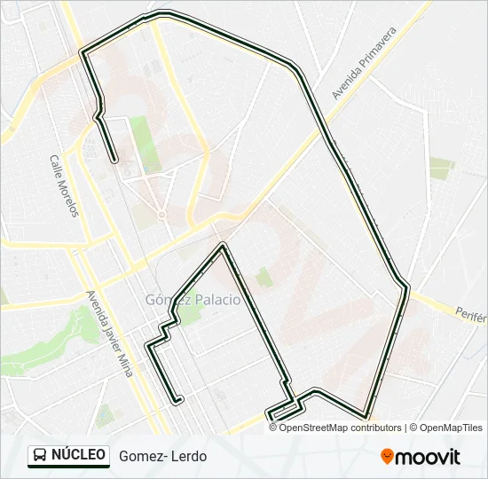 NÚCLEO Bus Line Map