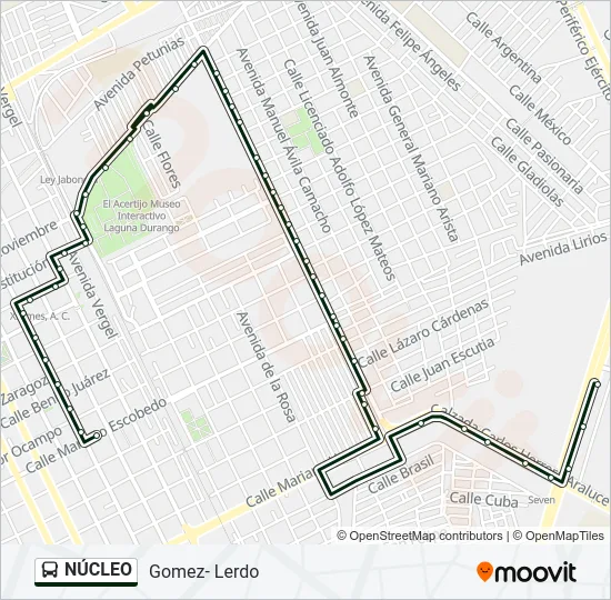 NÚCLEO Bus Line Map