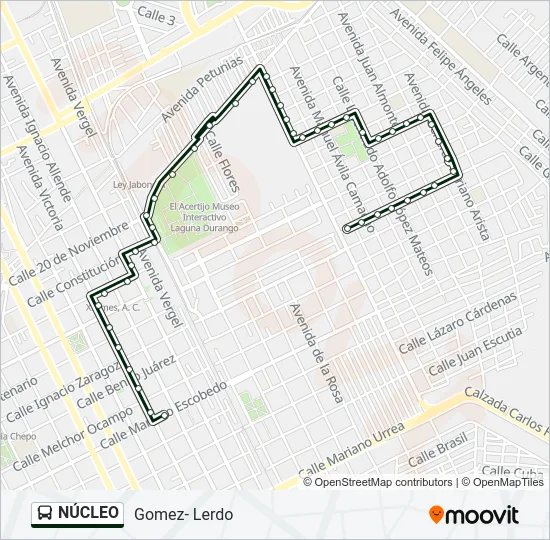 NÚCLEO Bus Line Map
