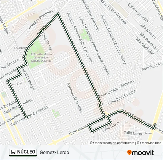 NÚCLEO Bus Line Map