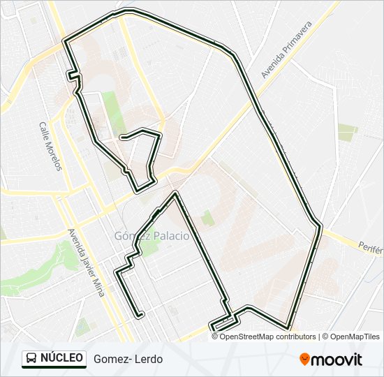 Mapa de NÚCLEO de autobús