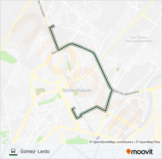 Mapa de SANTA ROSA/ALDAMA/CERESO/VERGEL de autobús