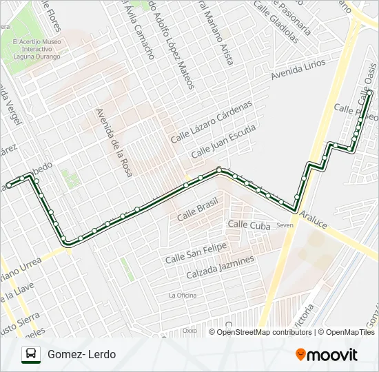 SANTA ROSA/ALDAMA/CERESO/VERGEL Bus Line Map
