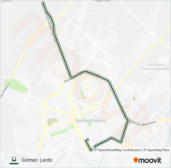 SANTA ROSA/ALDAMA/CERESO/VERGEL Bus Line Map