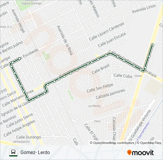 SANTA ROSA/ ABASTOS/ CENTRAL DE AUTOBUSES Bus Line Map