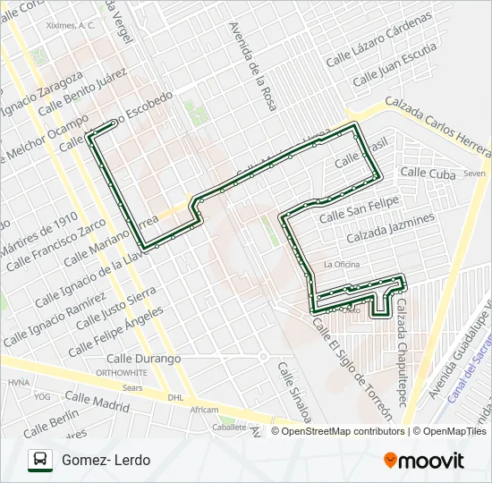 SANTA ROSA/ ABASTOS/ CENTRAL DE AUTOBUSES Bus Line Map