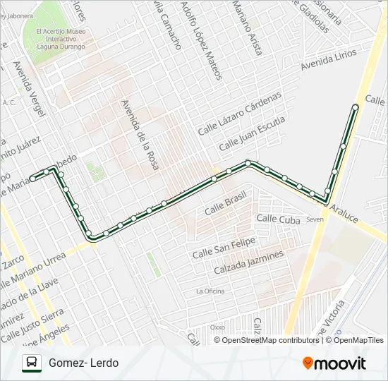 SANTA ROSA/ ABASTOS/ CENTRAL DE AUTOBUSES Bus Line Map