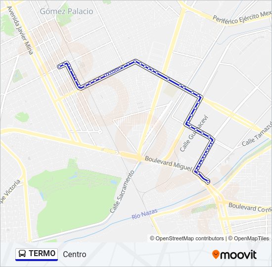 Mapa de TERMO de autobús