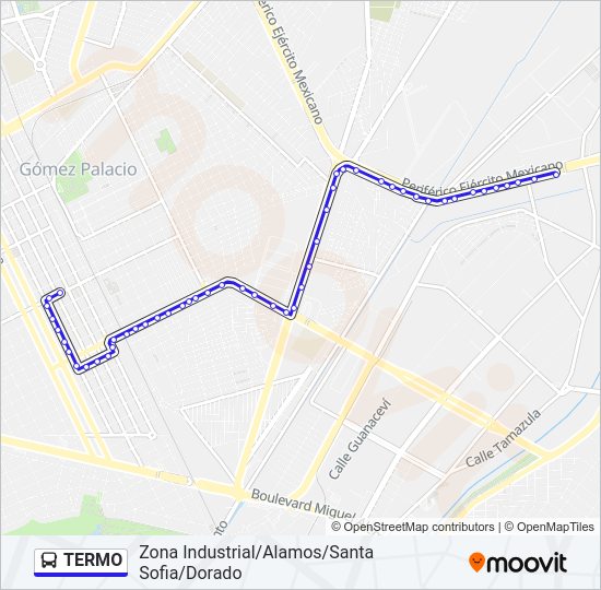 Mapa de TERMO de autobús