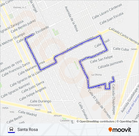Mapa de SANTA ROSA de autobús