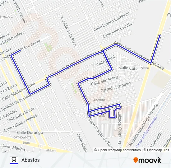 SANTA ROSA Bus Line Map