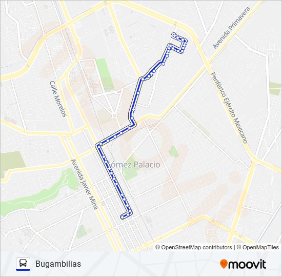 Ruta bugambilias: horarios, paradas y mapas - Bugambilias (Actualizado)