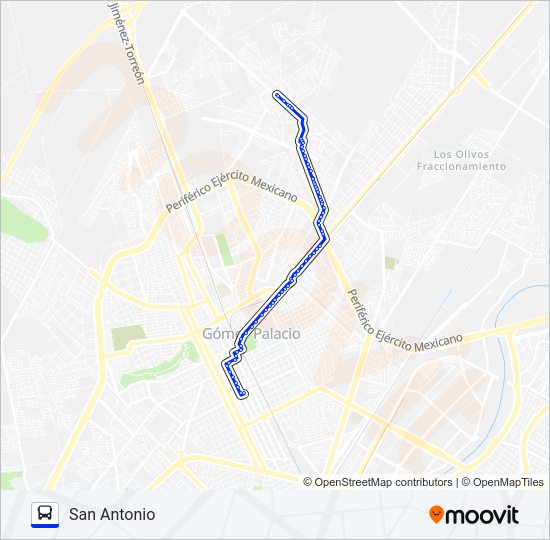 Mapa de SAN ANTONIO de autobús