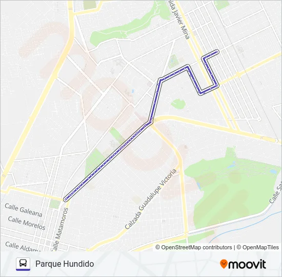 PARQUE HUNDIDO Bus Line Map