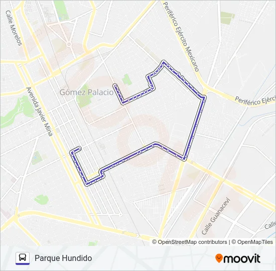 PARQUE HUNDIDO Bus Line Map